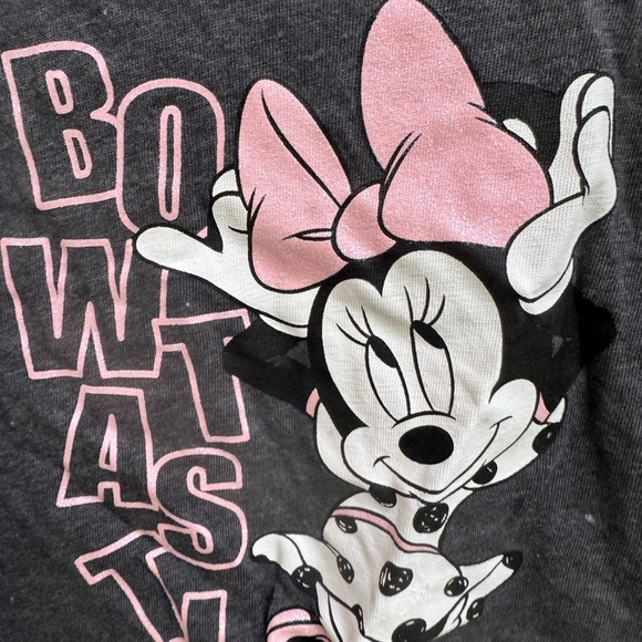 Disney Junior Minnie Mouse 18M Girls Gray & Pink Bowtastic Short Sleeve Blouse - Picture 2 of 4